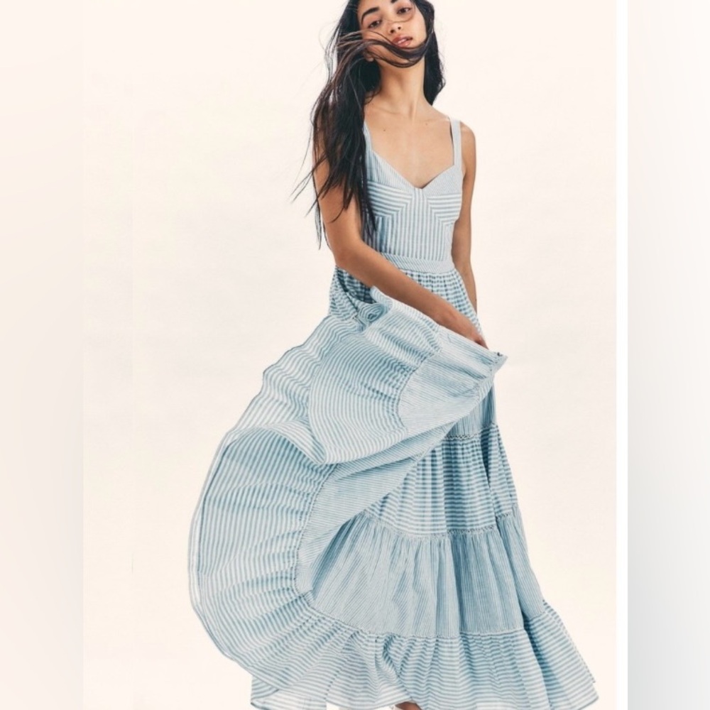 LoveShackFancy Maritime Stripe Story Maxi Dress